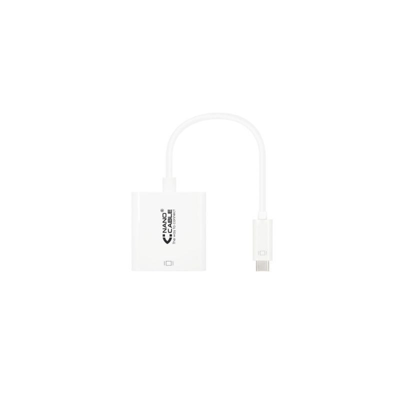 Conversor Nanocable 10-16-4102- USB Tipo-C Macho - HDMI Hembra- 15cm- Blanco