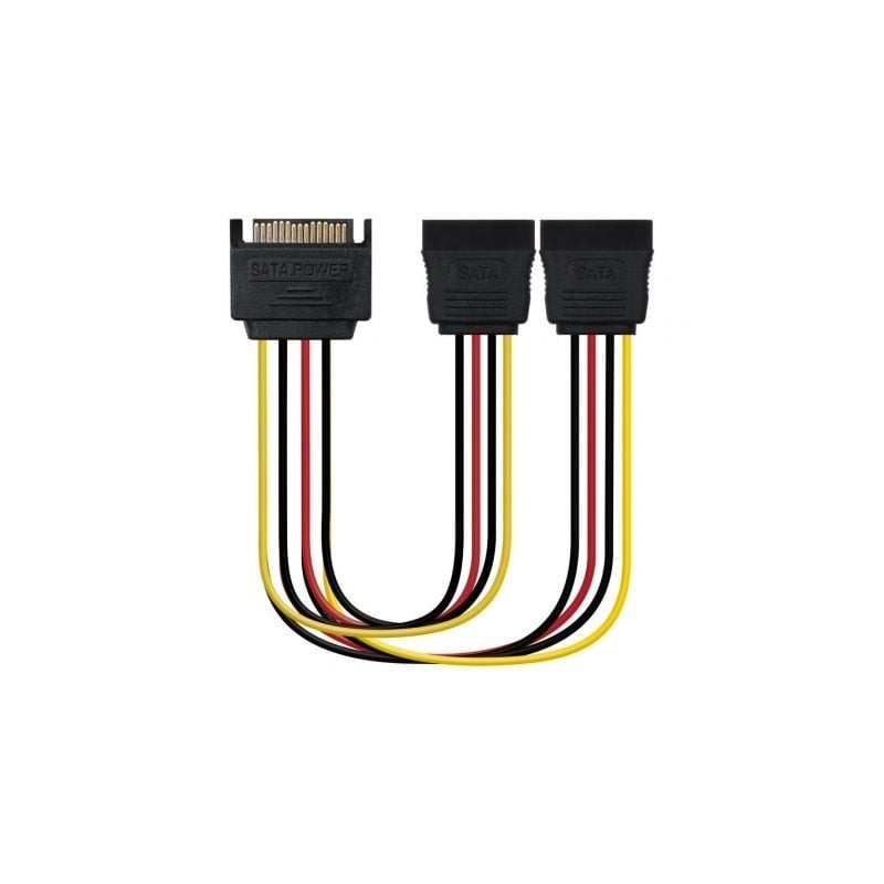 Adaptador Alimentación Nanocable 10-19-0103- SATA Macho - 2x SATA Hembra- 20cm