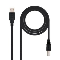 Cable USB 2-0 Impresora Nanocable 10-01-0104-BK- USB Tipo-B Macho - USB Macho- 3m- Negro