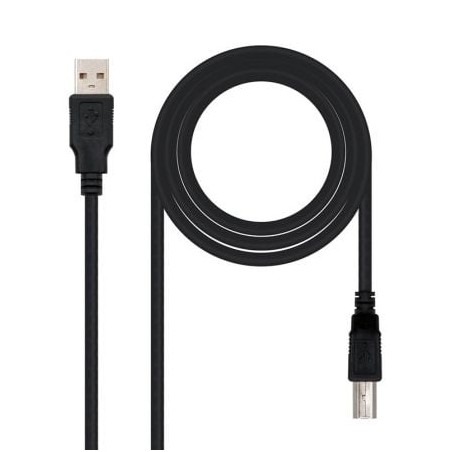 Cable USB 2-0 Impresora Nanocable 10-01-0105-BK- USB Tipo-B Macho - USB Macho- 4-5m- Negro