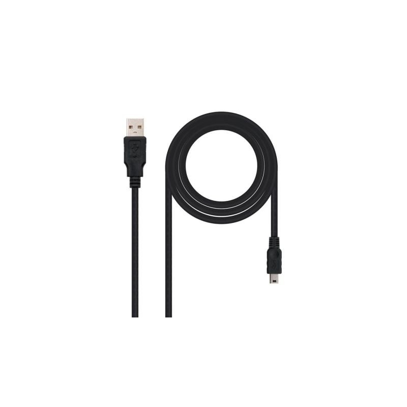 Cable USB 2-0 Nanocable 10-01-0401- USB Macho - MiniUSB Macho- 1m- Negro