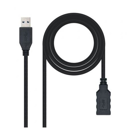 Cable Alargador USB 3-0 Nanocable 10-01-0903-BK- USB Macho - - USB Hembra- 3m- Negro