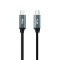 Cable USB 3-2 Tipo-C Nanocable 10-01-4301 5A 100W- USB Tipo-C Macho - USB Tipo-C Macho- 1m- Gris y Negro