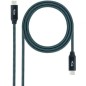 Cable USB 3-2 Tipo-C Nanocable 10-01-4301-COMB- USB Tipo-C Macho - USB Tipo-C Macho- 1m- Gris y Negro