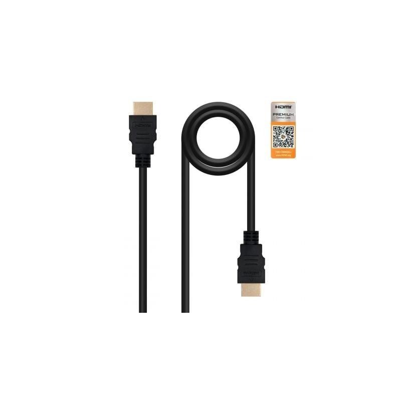 Cable HDMI 2-0 4K Nanocable 10-15-3603- HDMI Macho - HDMI Macho- 3m- Certificado- Negro