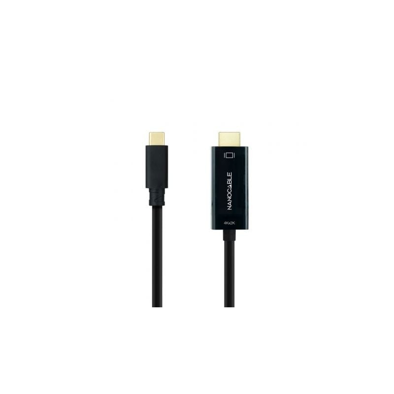 Cable Conversor Nanocable 10-15-5132- USB Tipo-C Macho - HDMI Macho- 1-8m- Negro