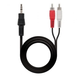 Cable Estéreo Nanocable 10-24-0305- Jack 3-5 Macho - 2x RCA Macho- 5m- Negro