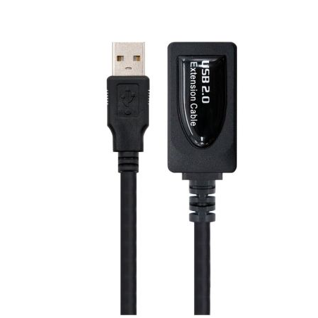 Cable Alargador USB 2-0 Nanocable 10-01-0211- USB Macho - USB Hembra- 5m- Negro