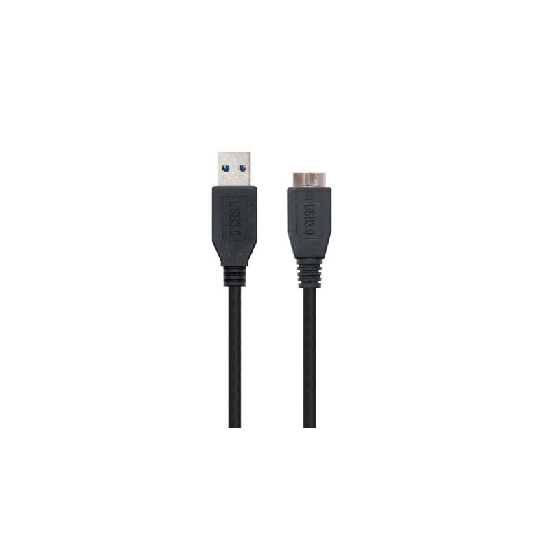 Cable USB 3-0 Nanocable 10-01-1102-BK- USB Macho - MicroUSB Macho- 2m- Negro