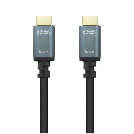 Cable HDMI 2-1 8K Nanocable 10-15-8001- HDMI Macho - HDMI Macho- 1m- Negro