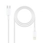 Cable USB 2-0 Tipo-C Lightning Nanocable 10-10-0602- USB Tipo-C Macho - Lightning Macho- 2m- Blanco