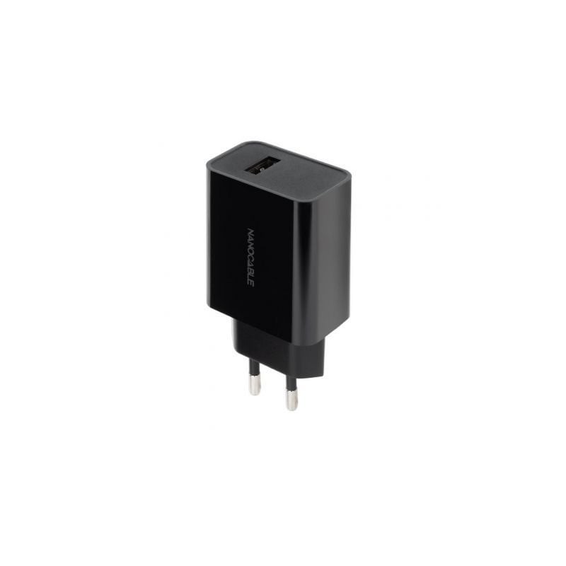 Cargador de Pared Nanocable 10-10-2004- 1xUSB- 2-1A- Negro