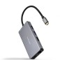 Docking Tipo-C Nanocable 10-16-1009- 3xUSB- 2xHDMI 4K- 1xRJ45- 1xLector tarjetas- 1xUSB Tipo-C PD- Gris