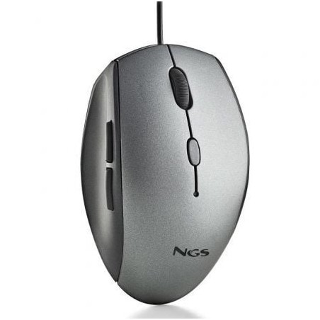 Ratón Ergonómico NGS Moth Gray- Hasta 1600 DPI- Gris