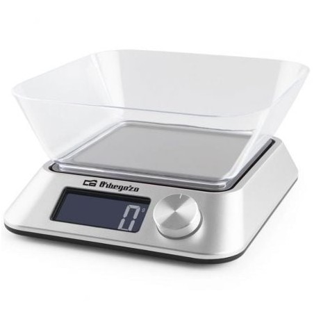 Báscula de Cocina Electrónica Orbegozo PC 1030- hasta 5kg- Plata