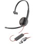 Auriculares poly blackwire 3210 monaural usb - c
