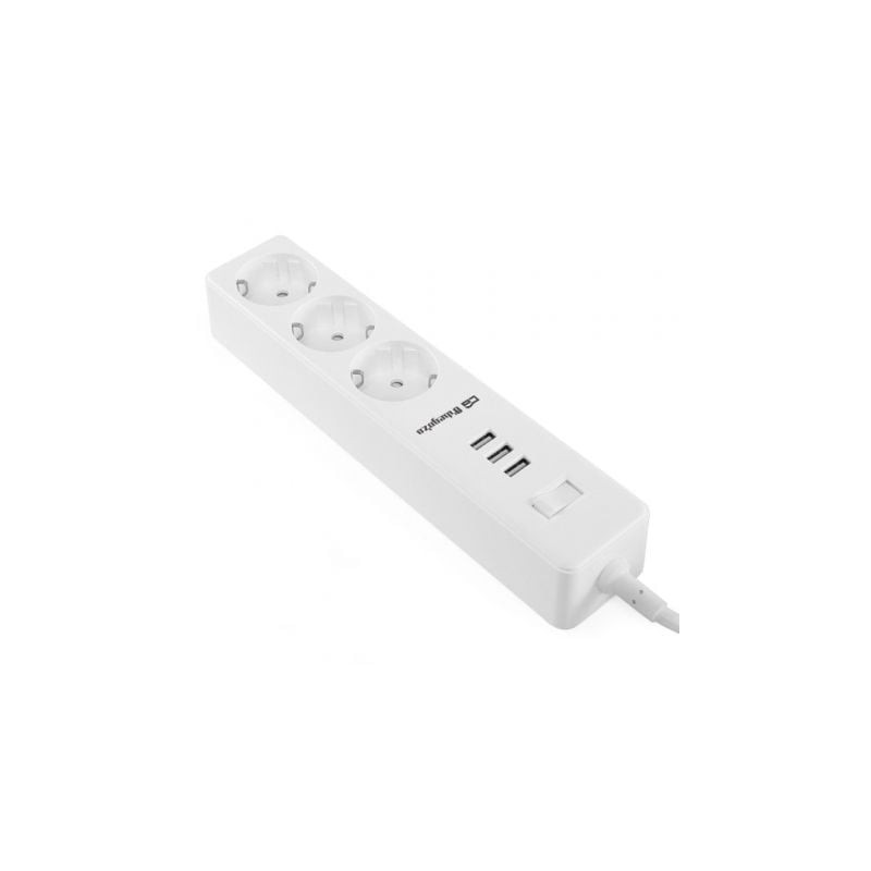 Regleta con interruptor Orbegozo EN 3000- 3 Tomas de corriente- 3 USB- Cable 1-7m- Blanca