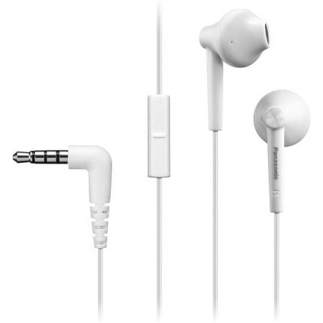 Auriculares Intrauditivos Panasonic RP-TCM55- con Micrófono- Jack 3-5- Blancos