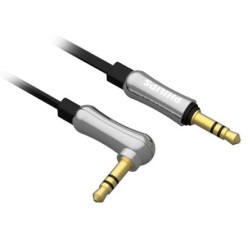 Cable Estéreo Philips DLC2402- Jack 3-5 Macho - Jack 3-5 Macho- 1-2m- Negro y Plata