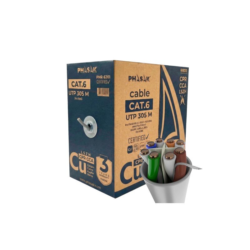 Bobina cable red phasak utp cat-6