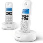 Teléfono Inalámbrico Philips D1612W-34- Pack DUO- Blanco