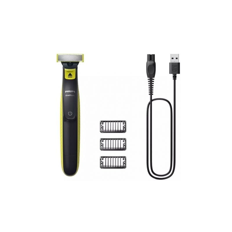 Cortabarbas Philips Oneblade QP2724-10- con Batería- 3 Accesorios