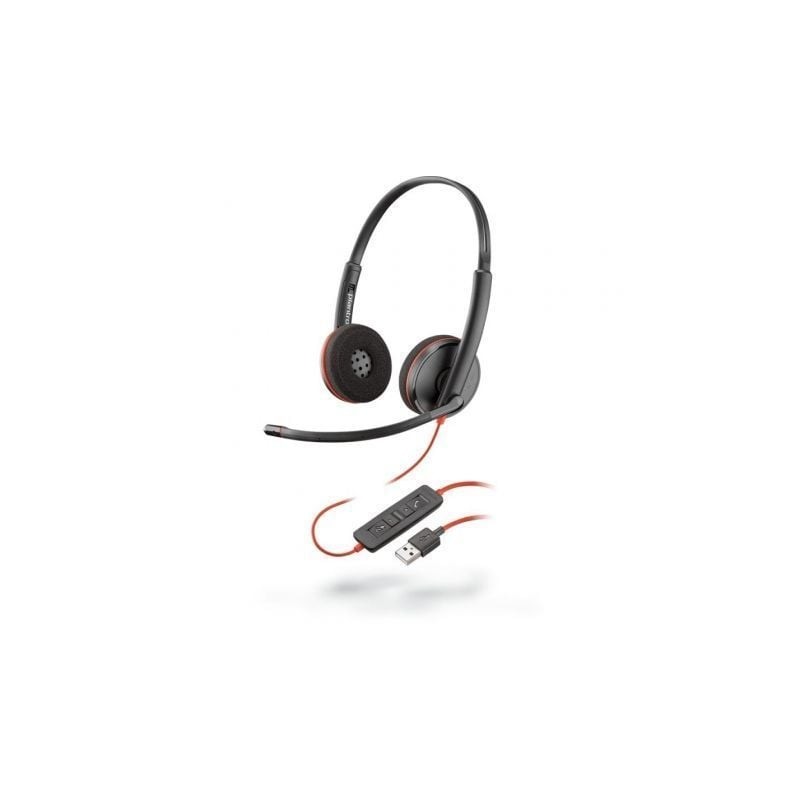 Auriculares Plantronics Blackwire C3220- con Micrófono- USB- Negros