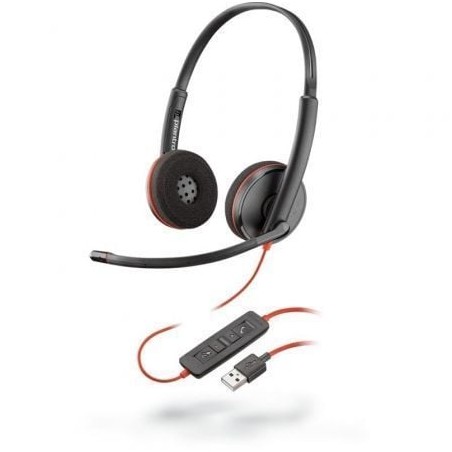 Auriculares Plantronics Blackwire C3220- con Micrófono- USB- Negros