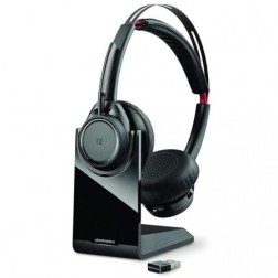 Auricular Inalámbrico Plantronics Voyager Focus UC Estándar B825- con Micrófono- Bluetooth- USB- Incluye Soporte- Negro