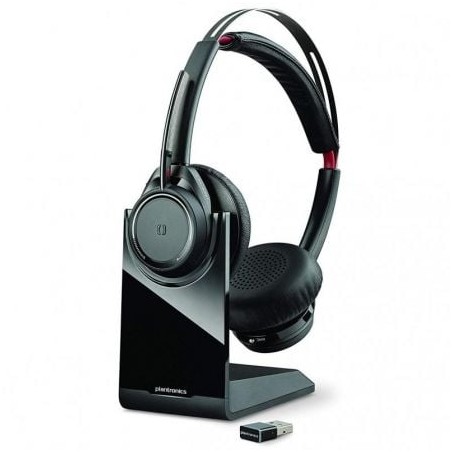 Auricular Inalámbrico Plantronics Voyager Focus UC Estándar B825- con Micrófono- Bluetooth- USB- Incluye Soporte- Negro