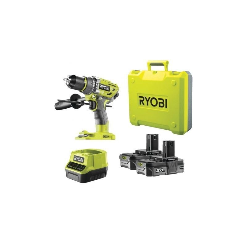 Taladro-Atornillador Sin Cable Ryobi ONE+ R18PD7-220B- 2 baterías 18V 2,0 Ah- Cargador 2,0 A- Bolsa de Transporte