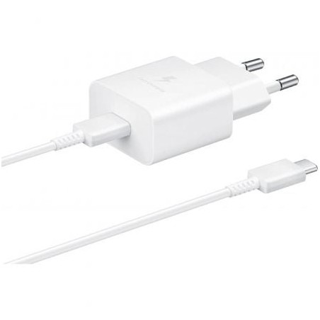 Cargador de Pared Samsung EP-T1510XWE- 1xUSB Tipo-C + Cable USB Tipo-C- 15W