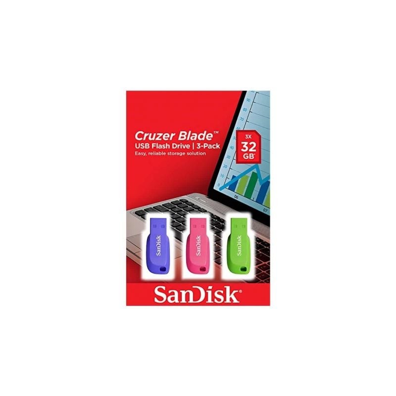 Pendrive 32GB SanDisk Cruzer Blade Pack 3 USB 2-0