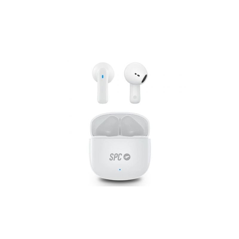 Auriculares Bluetooth SPC Zion 2 Play con estuche de carga- Autonomía 7h- Stick Corto 30mm- Blancos