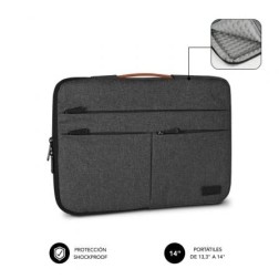 Funda Subblim Air Padding 360 Sleeve para Portátiles hasta 14"- Gris Oscuro