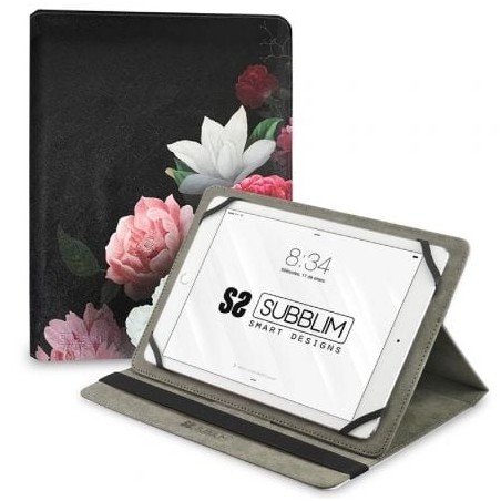 Funda Subblim Trendy Case Rosas para Tablet de 11"- Negra