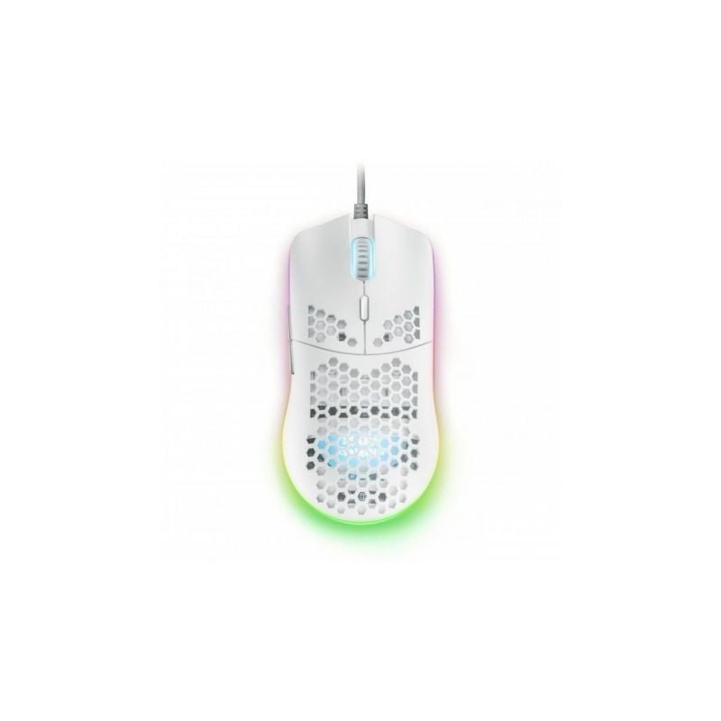 Ratón Gaming Mars Gaming MMAXW- Hasta 12400DPI- Blanco