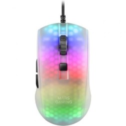 Ratón Gaming Mars Gaming MMRW- Hasta 12800 DPI- Blanco