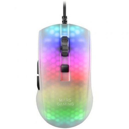 Ratón Gaming Mars Gaming MMRW- Hasta 12800 DPI- Blanco