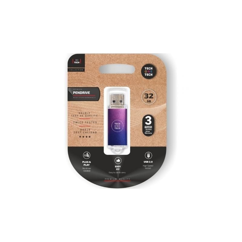 Pendrive 32GB Tech One Tech Be Fade USB 2-0- Purpura Degradado