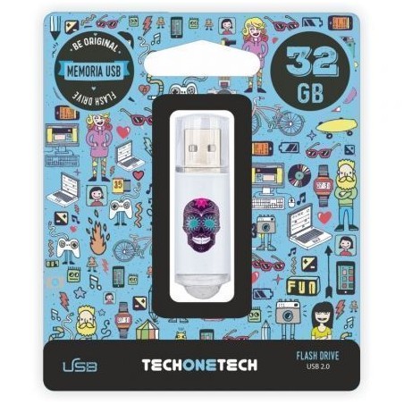 Pendrive 32GB Tech One Tech Calavera Maya USB 2-0