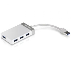 Hub USB 3-0 Trendnet TU3-H4E- 4xUSB- Blanco y Gris