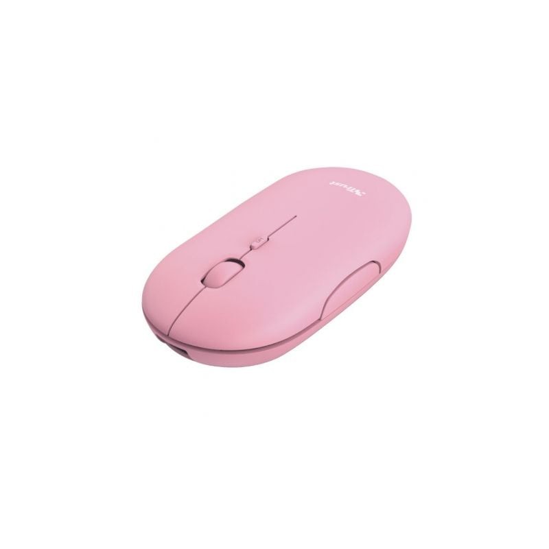 Ratón Inalámbrico por Bluetooth Trust Puck- Batería recargable- Hasta 1600 DPI- Rosa