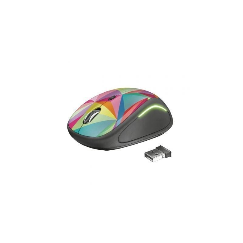 Ratón Mini Inalámbrico Trust Yvi FX- Hasta 1600 DPI- Multicolor