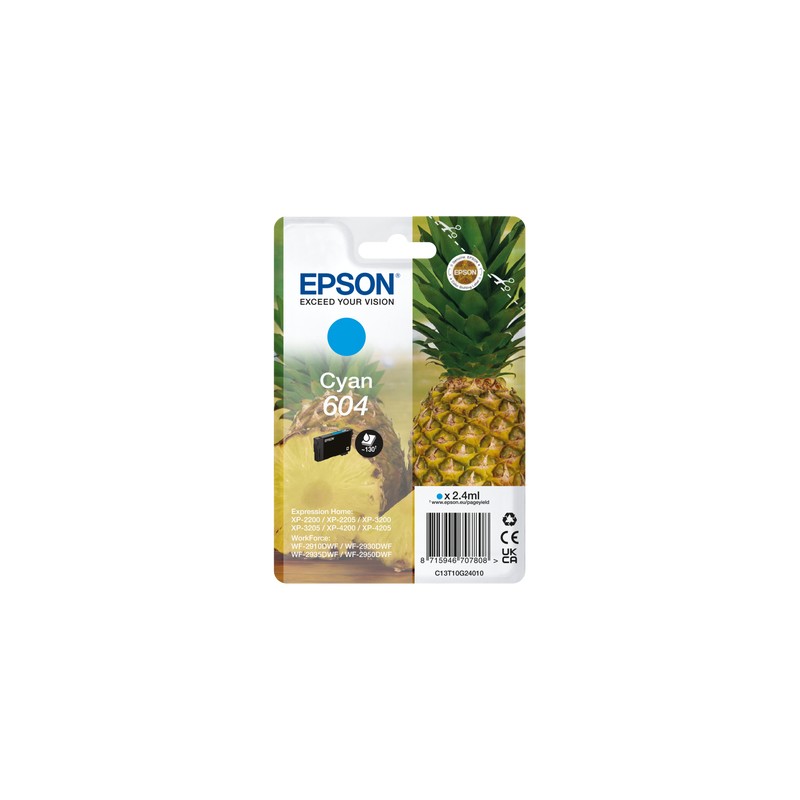 Cartucho epson 604 cian c13t10g24010 xp2200