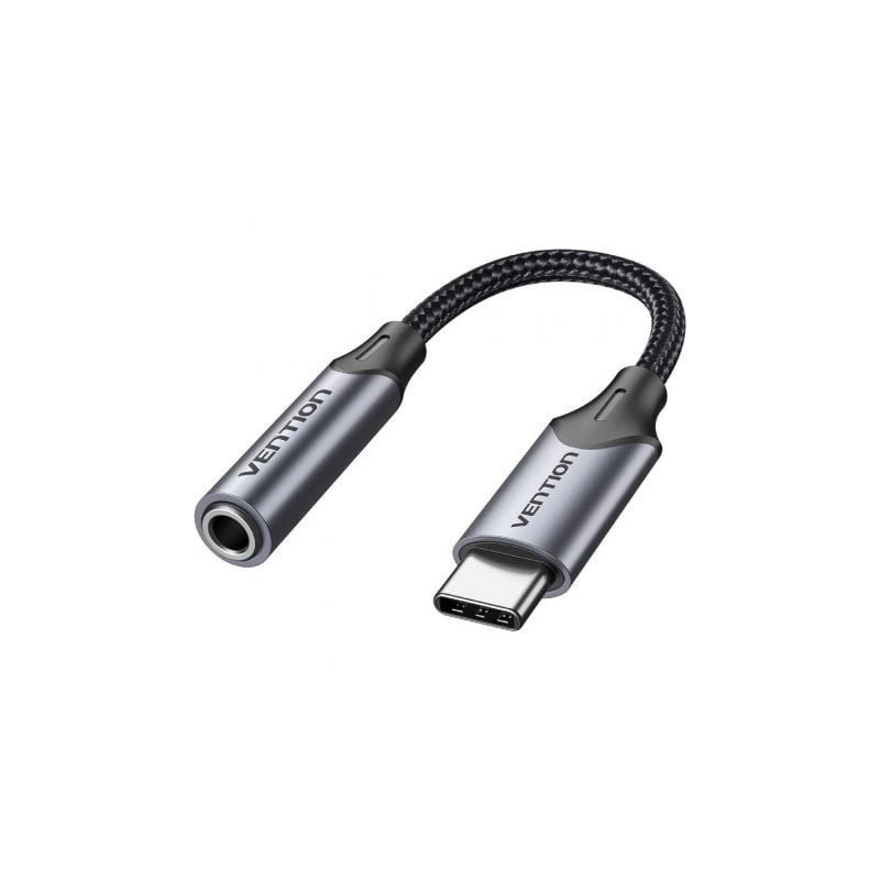 Adaptador Audio Vention BGMHA- Jack 3-5 Hembra - USB Tipo-C Macho- 10cm- Gris