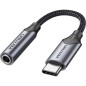 Adaptador Audio Vention BGMHA- Jack 3-5 Hembra - USB Tipo-C Macho- 10cm- Gris