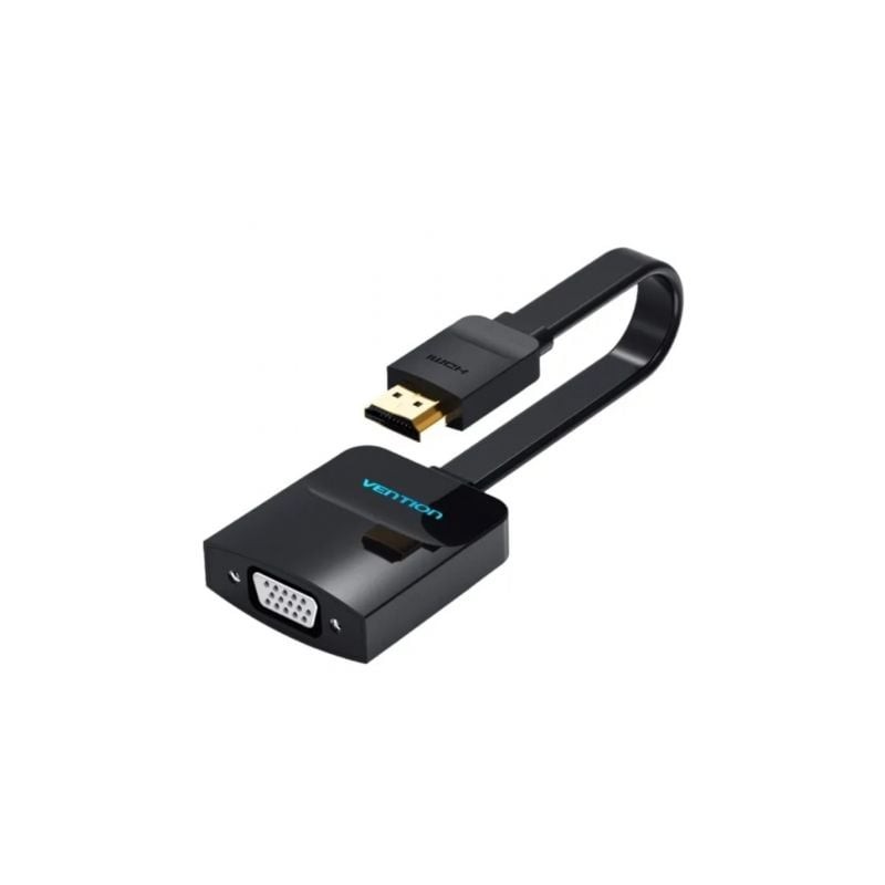 Cable Conversor Vention 74345- HDMI Macho- VGA Hembra - Jack 3-5 Hembra- 15cm- Negro