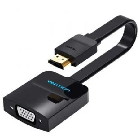 Cable Conversor Vention 74345- HDMI Macho- VGA Hembra - Jack 3-5 Hembra- 15cm- Negro