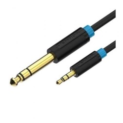 Cable Estéreo Vention BABBD- Jack 6-5 Macho - Jack 3-5 Macho- 50cm- Negro